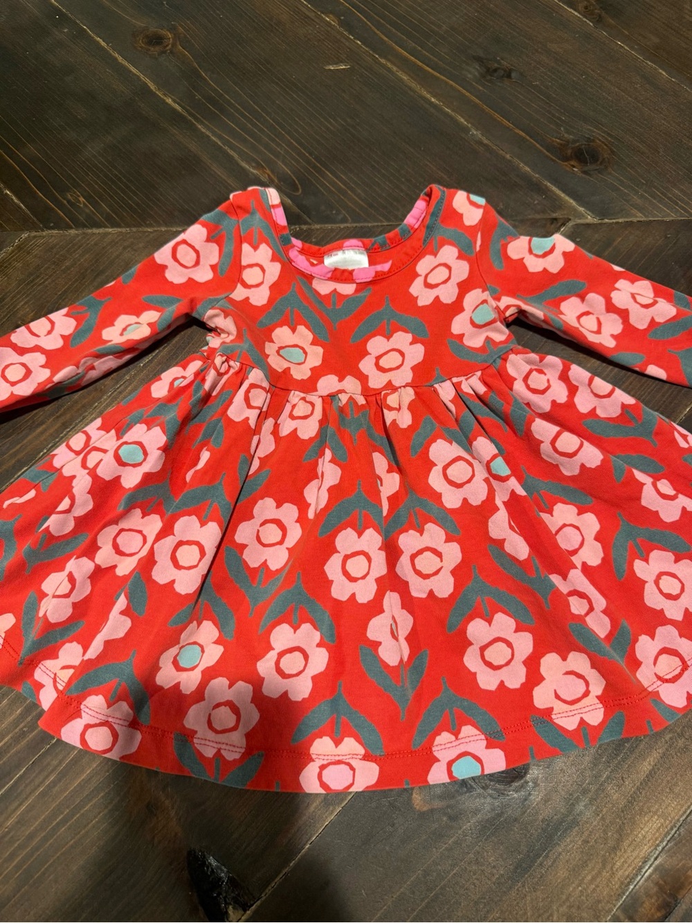 Hanna Andersson Floral 100% Organic Cotton Baby Dress 12/18 Months